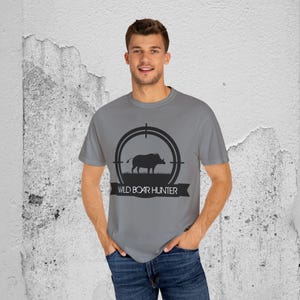 Wild Boar Hunter T-Shirt, Casual Outdoor Tee, Hunting Gift, Adventure Apparel, Stylish Gift for Hunters