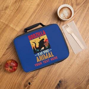 Kids Personalized Godzilla is my Spirit Animal Lunch Bag