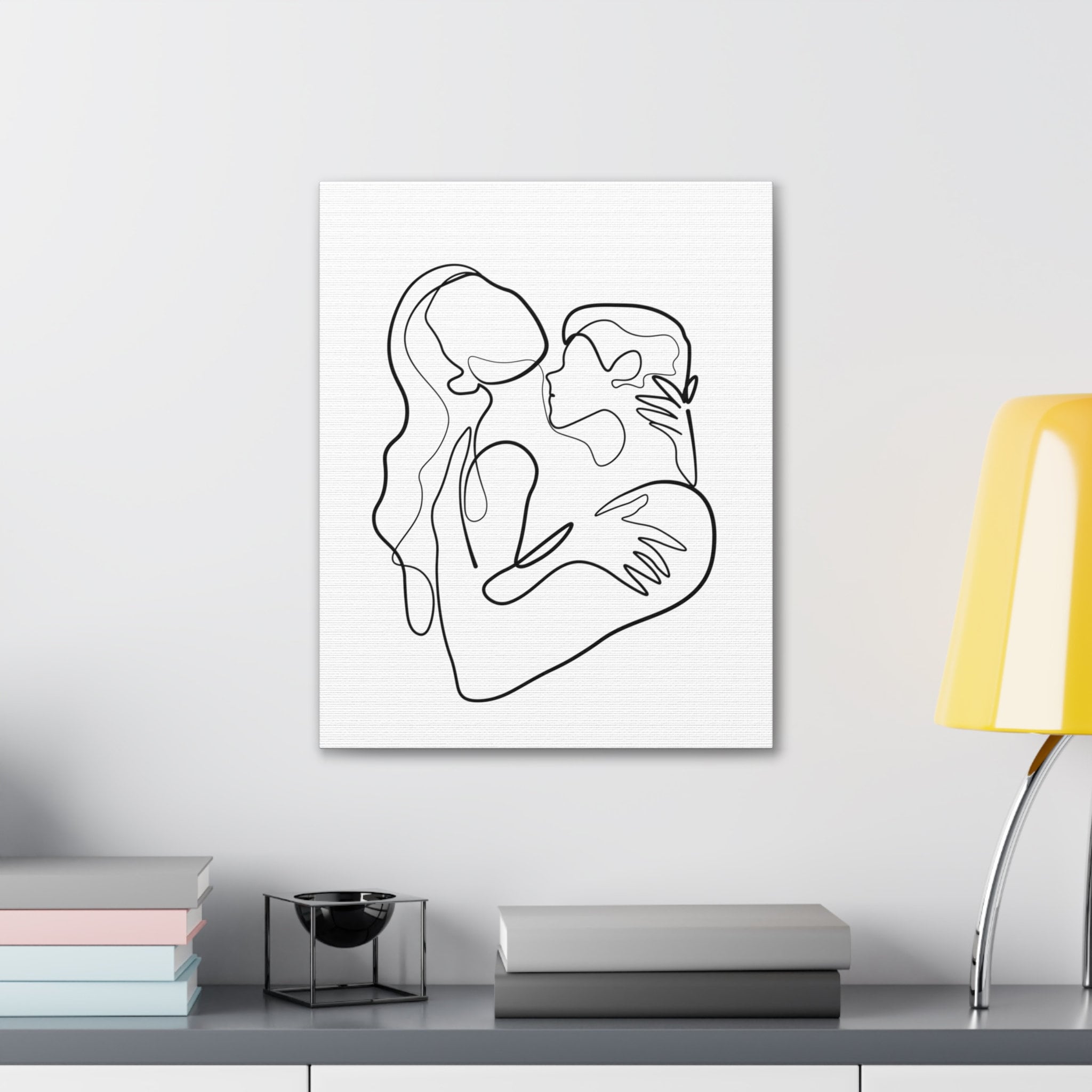Man Woman Lineart Wall Decor, Line Art Wall Poster, Line Drawing Wall ...