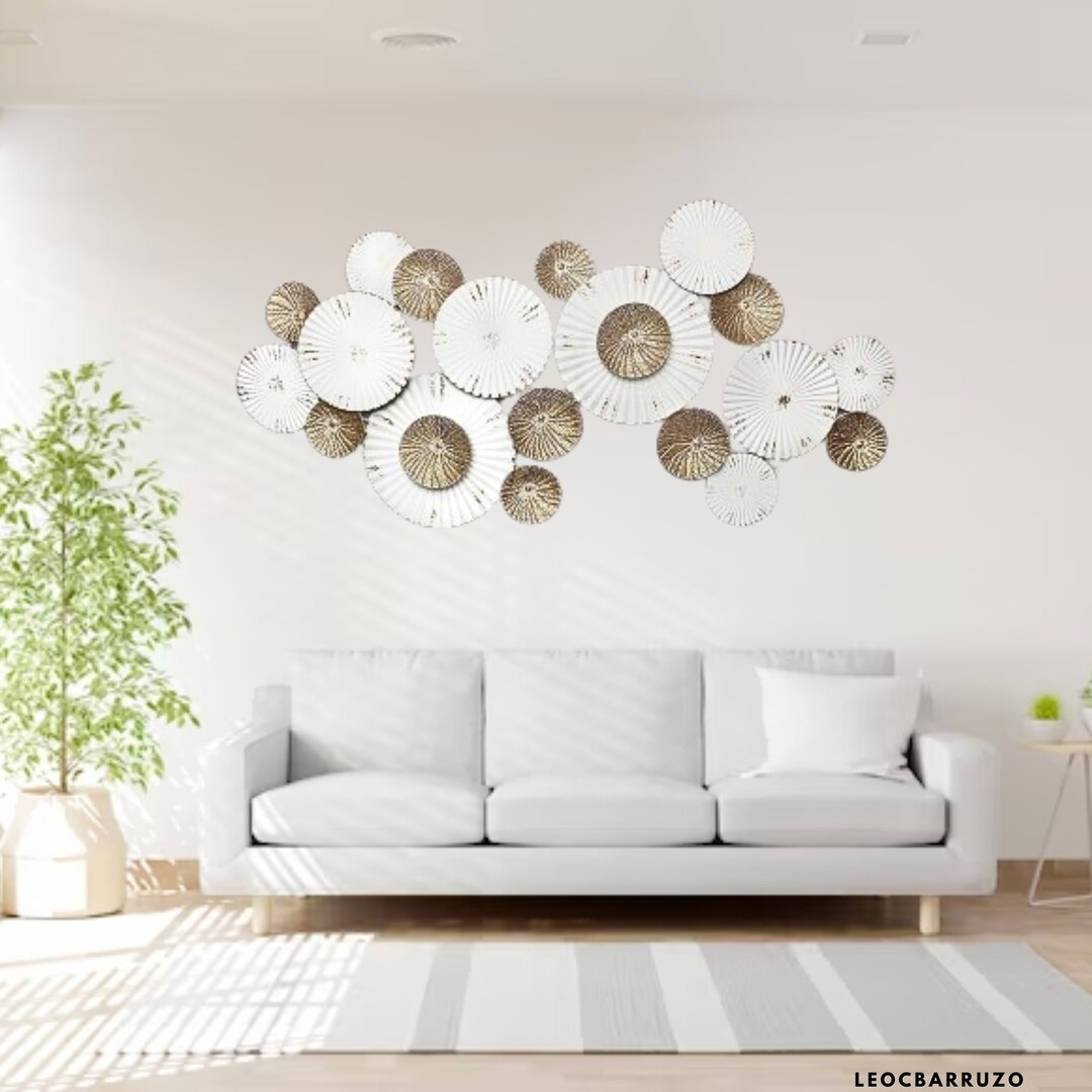Large Metal Wall Decor, Metal Wall Art for Living Room3d Modern Wall