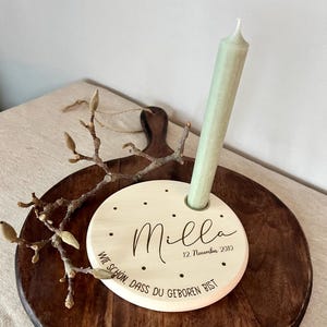 Personalized birthday plate 16 cm | Candle plate | Birthday wreath | Little something for your birthday