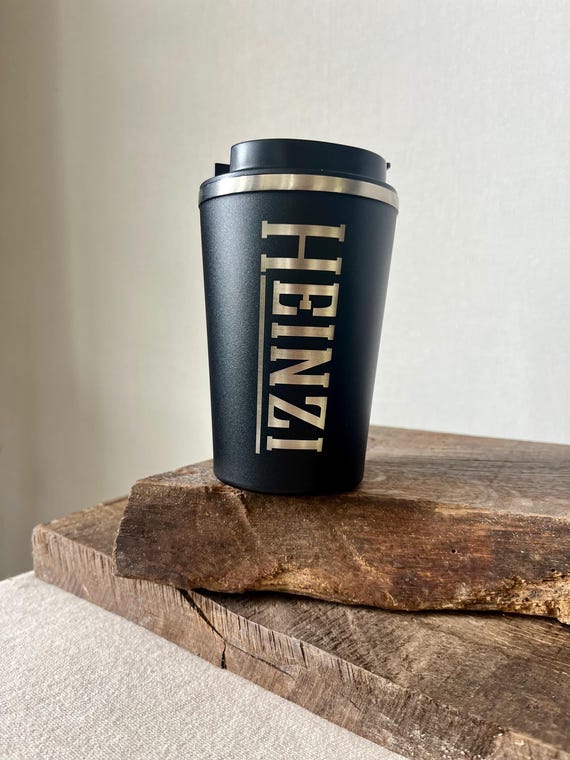 Thermobecher mit Namen | Geschenk für Frauen und Männer mit Gravur | auslaufsicherer Kaffeebecher | Kaffee to go | personalisiertes Geschenk