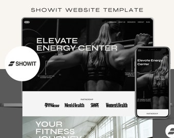 Showit-websitesjabloon, fitnessblogger-sjabloon, coach Showit-website, fitnesswebsite, cursuswebsite, sportschool Showit-website