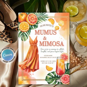 Mumu & Margaritas Party Einladung: Girls Night, Bachelorette, Glam Party (Canva Vorlage, 13x18, digitaler Download)