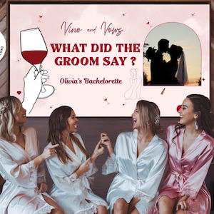 Bachelorette Party Game: What Did the Groom Say? (Editable Canva Template Digital Download)