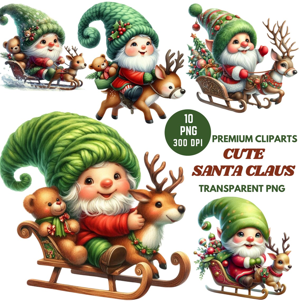 Santa Claus PNG Cute Santa Clipart Cute Santa Claus Reindeer Santa ...