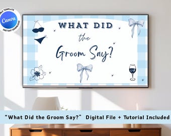 What Did The Groom Say Bachelorette Party games Bachelorette Trivia Game Hens Party Last Toast On The Coast Guess who said it Quiz template