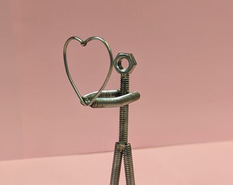 Rustproof Romance: Stainless Steel Nuts & Bolts Sculpture