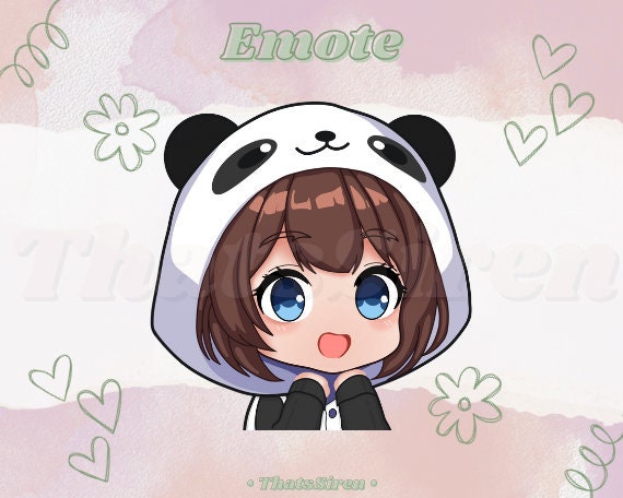 Panda Onesie Chibi Icon for Twitch Discord Youtube Cute Emote Collection Etsy