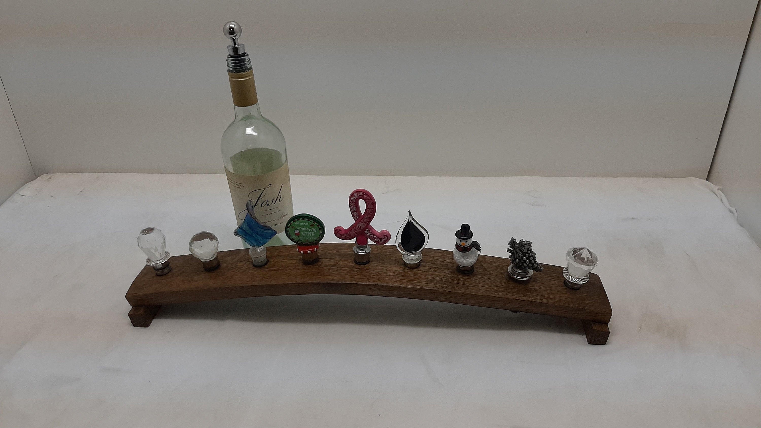 Whiskey Barrel Stave 9 Wine Bottle Stopper Display - Etsy, image size:3000x1688