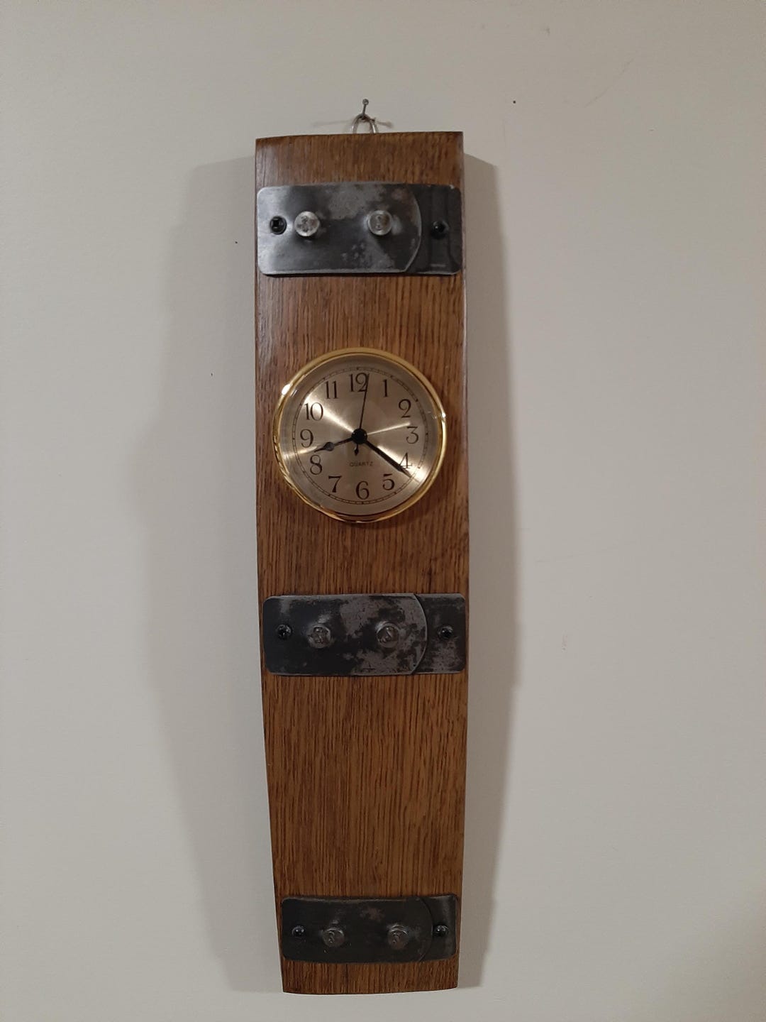 Stave Clock Whiskey Barrel Stave Wall Hanging Clock - Etsy