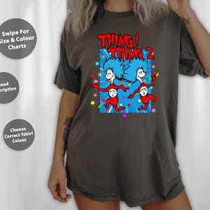 Magliette divertenti con fumetti, maglietta Thing 1 Thing 2, felpa, felpa con cappuccio, borsa tote - 243870