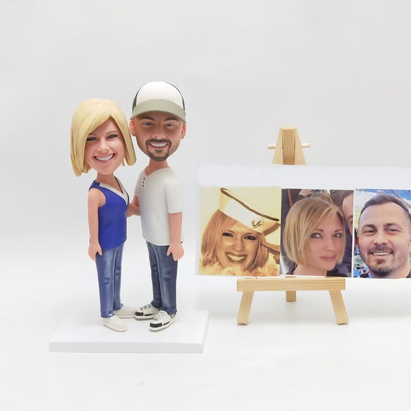 Custom bobbleheads; Couple | Personalised custom couple statues, birthday gifts for couples, Valentine's Day anniversary unique gifts