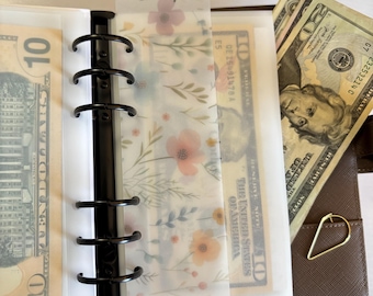 A6 Budget Binder Bookmark - Colored Floral
