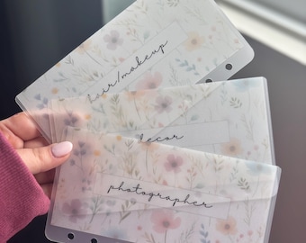 A6サイズの花柄マット紙現金予算封筒（現金詰め用）