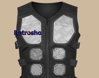 Mens Gothic Style vest,Gothic Sabaton Black Cotton Singer Fashion vest