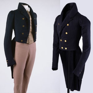 New  Regency Coat, Jeremy Malcolm Navy blue Wool Regency Tailcoat | Men Historical Tailcoat, regency tail coat vesta and trouser