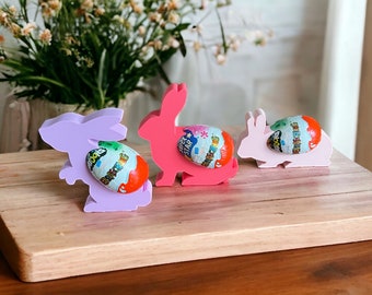 Chocolate egg holder in Easter bunny design | Gift idea for Easter | Easter decoration | different colors | individually or in a set