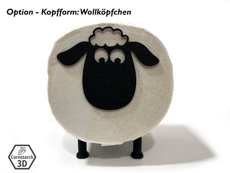 Funny toilet paper holder sheep Bathroom decoration black Toilet paper holder WC Replacement roll holder Wollköpfchen