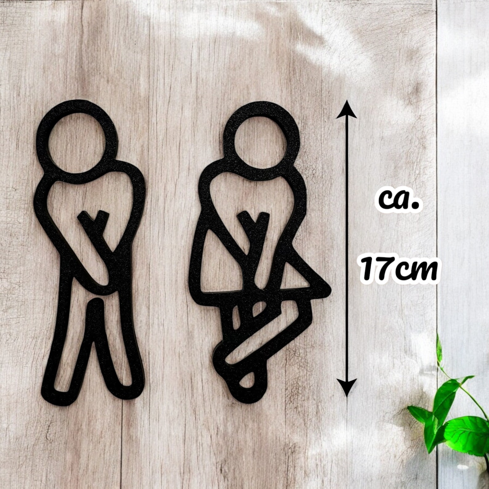 Schilder für die Toilettentür - Toilettenschilder - WC Wandtattoos WC Türschild Damen/Herren – Witziges selbstklebendes Toilettenschild