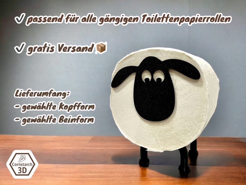 Funny toilet paper holder sheep Bathroom decoration black Toilet paper holder WC Replacement roll holder image 3