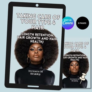 Type 4 Hair Care Ebook 9 Pages, Hair Ebook Cover, Hair Care, Hair Ebook Template, Hair Ebook, Ebook Template, Done For You Ebook, Ebook