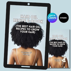 Hair Oil Recipe Ebook 9 Pages, Hair Ebook Cover, Hair Care, Hair Ebook Template, Hair Ebook, Ebook Template, Done For You Ebook, Ebook
