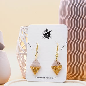 Diamond Shaped White Unique Gold Earring Designs for Bride Wedding Party Gift for Bridesmaid Mother of the Bride Gift For Her