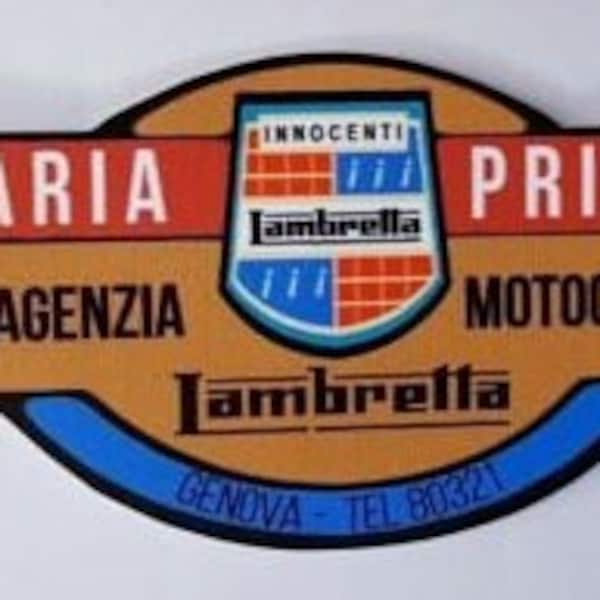 Lambretta Dealer Sticker Vintage Scooter Genova Italy