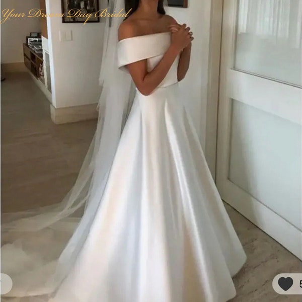 Simply Exquisite Satin A-Line Wedding Gown