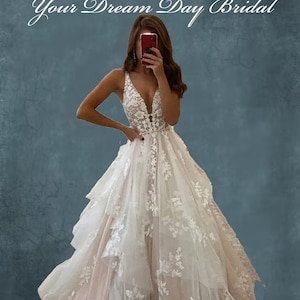 2024 Version Beautiful Boho A-Line Bridal Gown!