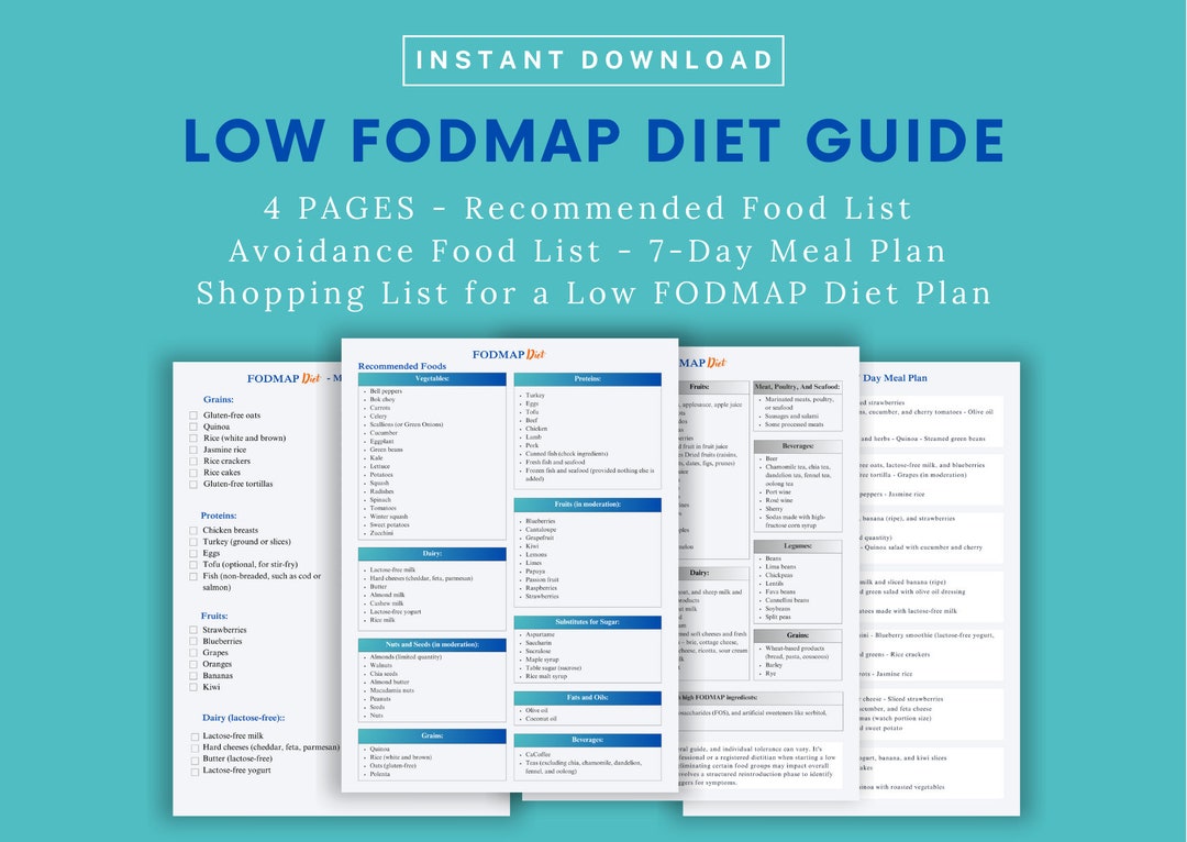 Guide de régime faible en FODMAP, plan de repas de 7 jours, liste de