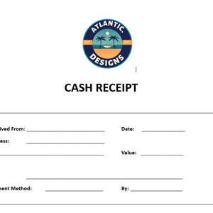 Cash Receipt Template Letter | Editable | Instant Download | Microsoft Word | Cash Receipt |
