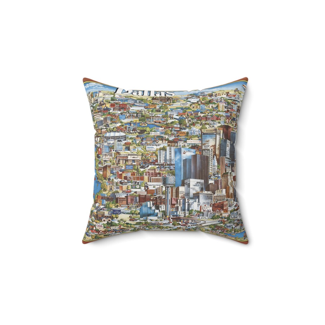 Dallas Map Pillow Dallas Wedding Gift Dallas Pillow Etsy