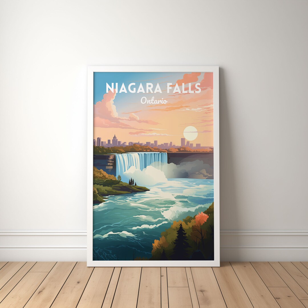 Niagara Falls Poster, Niagara Falls Travel Poster, Niagara Falls Print ...