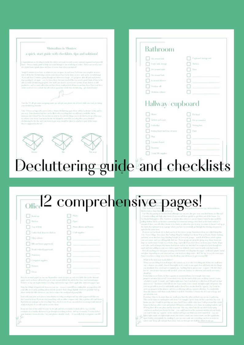 Comprehensive home decluttering checklists, hints, tips, advice and solutions to help you create a minimalist home Minimalism in Minutes image 1