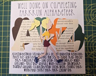 Carte Challenge ALPHABETEER parkrun faite main