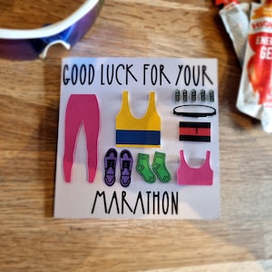 Bonne chance pour votre course - pose à plat - carte faite main