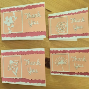 Thank You Floral Collection Cards Hand Made