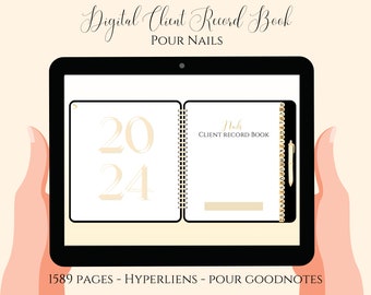 Fichier client numérique - nails - hyperliens goodnotes - client record book - fichier digital