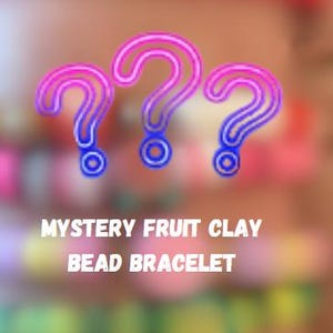 Mystery fruit, clay bead bracelet
