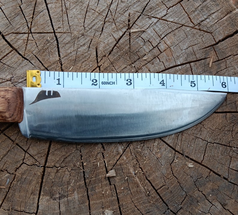 Camp Knife With Leather Sheath Etsy