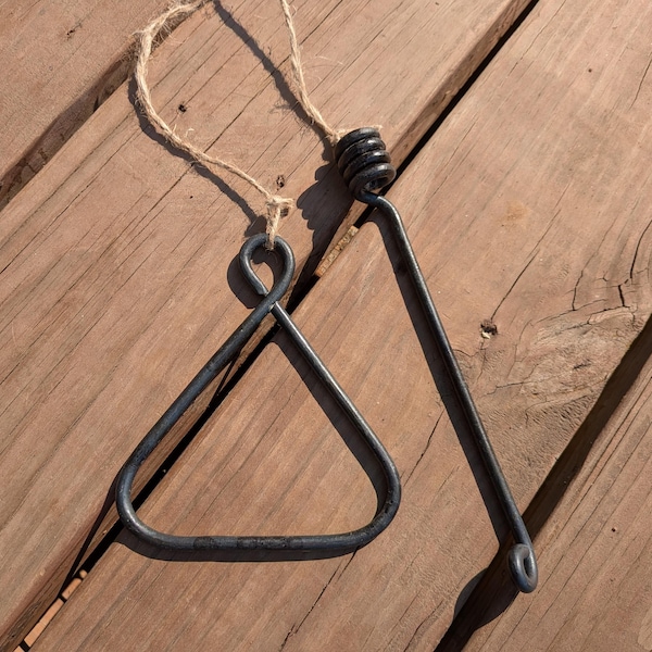 Hand forged triangle dinner bell