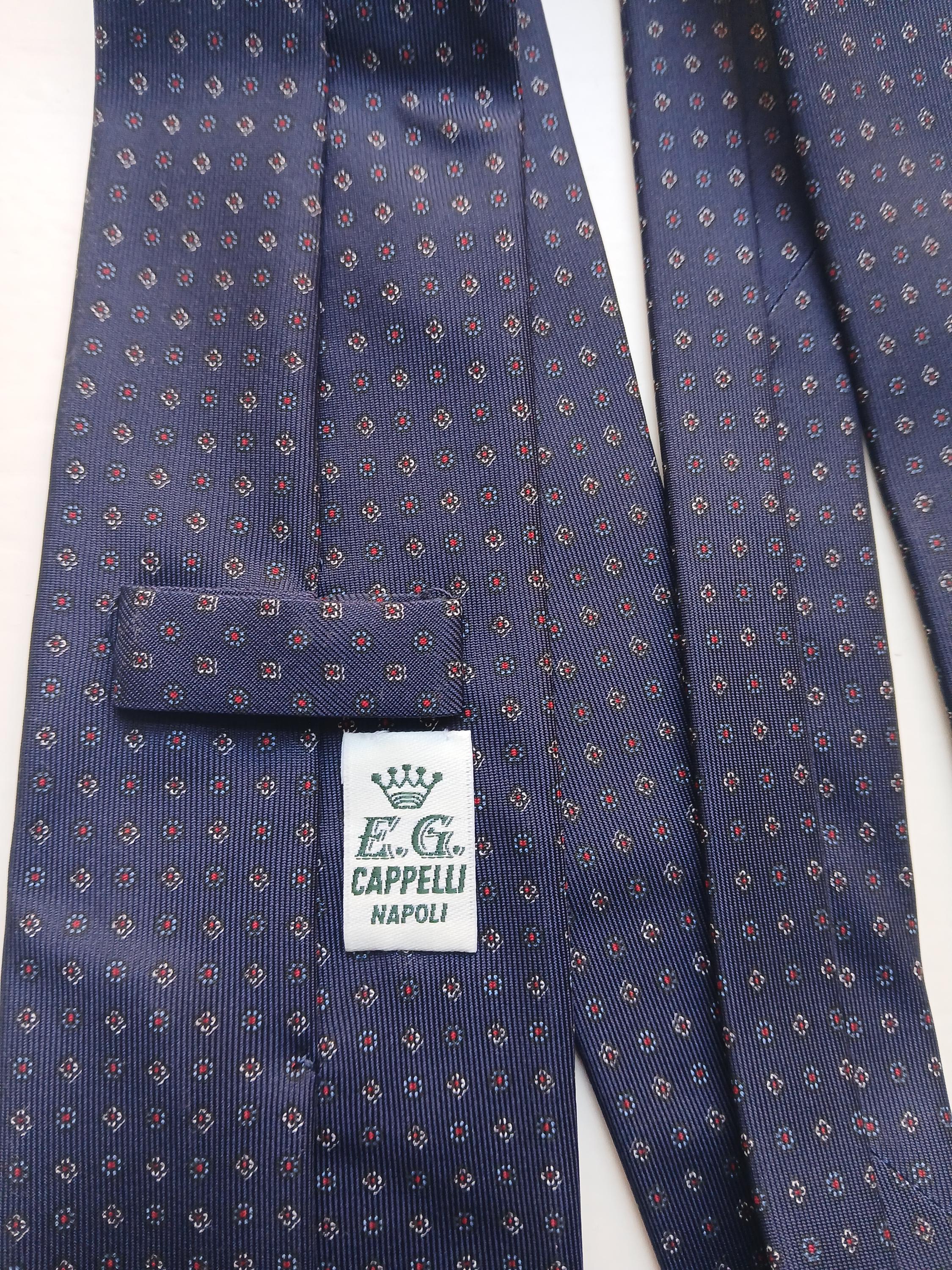 E G Cappelli Napoli Silk Tie, Blue With Small Flower Print - Etsy