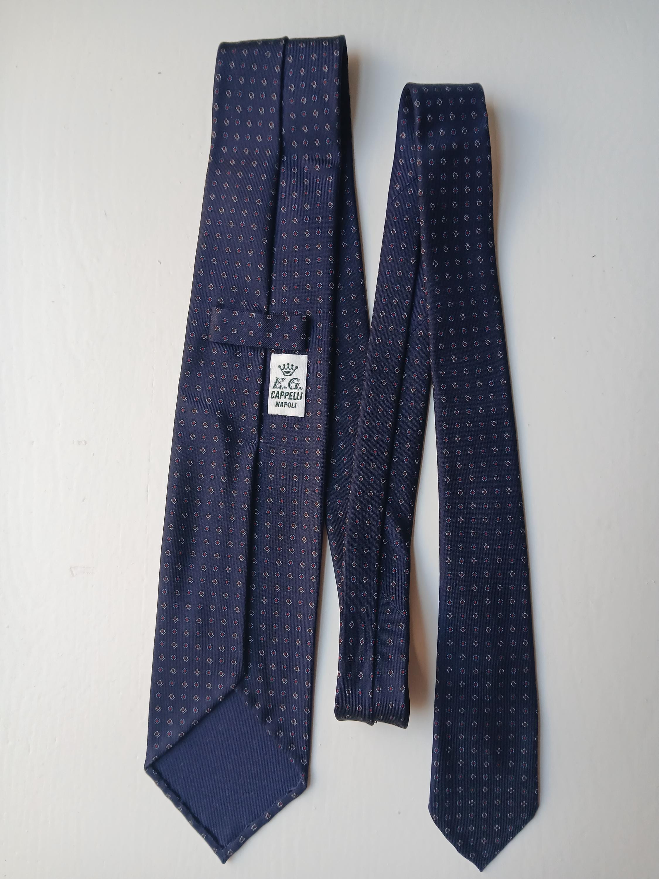 E G Cappelli Napoli Silk Tie, Blue With Small Flower Print - Etsy