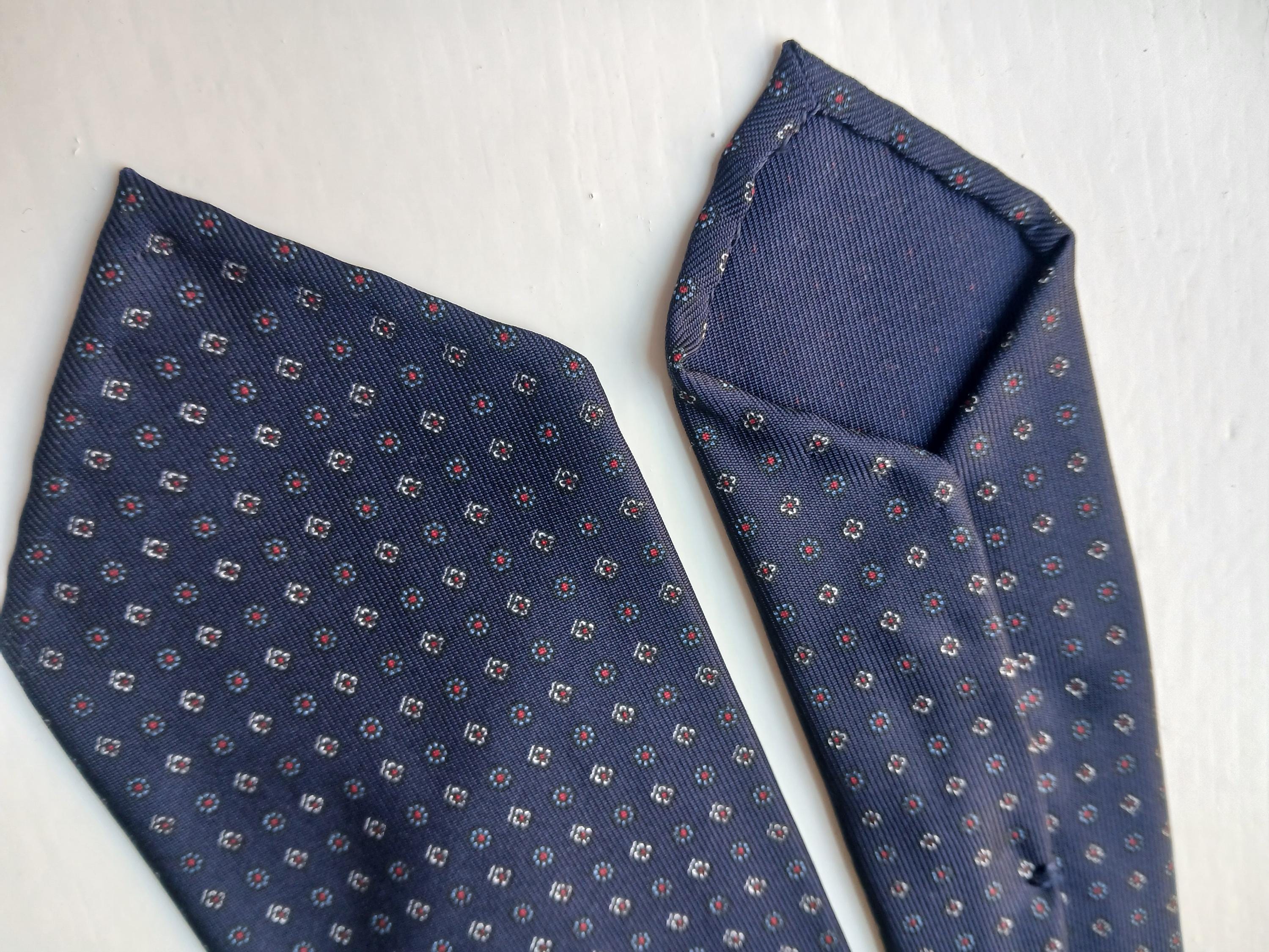 E G Cappelli Napoli Silk Tie, Blue With Small Flower Print - Etsy