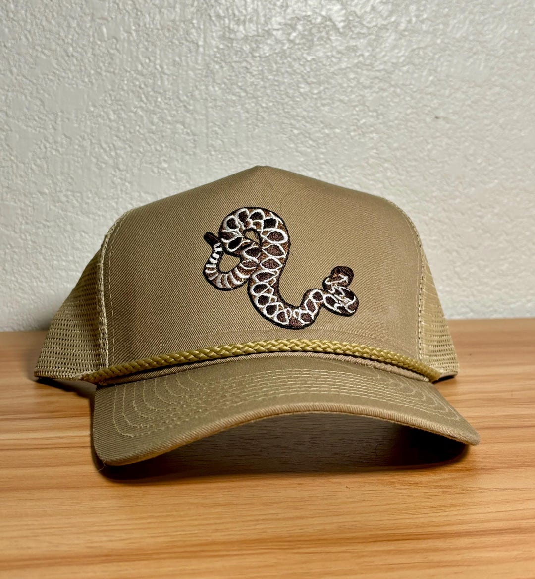 Script R Rattler Hat Rattlesnake Trucker Hat, Funny Hat, Retro Hat, Rope Hat, Personalized ...