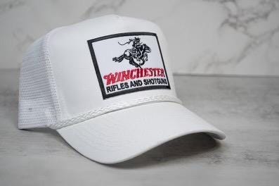 Casquette camionneur Winchester - Casquette snapback grise avec corde et écusson rouges - France