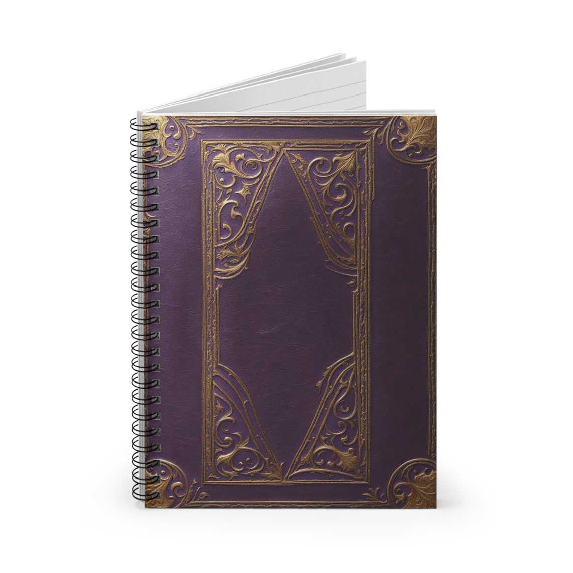 Spiral Notebook: Medieval - Purple/gold, Ruled Line, 