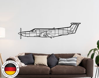 PC 12 Plane Silhouette Metal Wall Art, Airplane Metal Decor, Aircraft Wall Decor, Plane Home Decor, Metal Wall Decor, Plane Silhouette